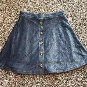 Knitworks Blue/Gray Button-Front Skort
